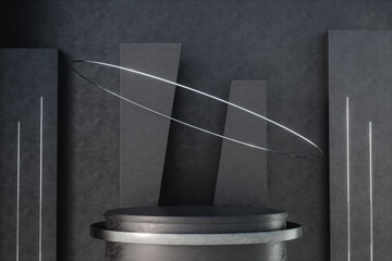 Poster - Elegant and modern product display background in black. 3d render