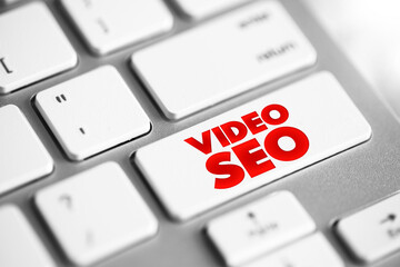 Poster - Video Seo text button on keyboard, concept background