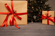 © Image Source RF - Christmas gift boxes