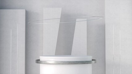Poster - Elegant and modern product display background in white. 3d render