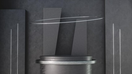 Poster - Elegant and modern product display background in black. 3d render