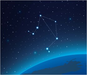 Wall Mural - constellation libra with planet in deep space