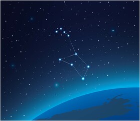 Wall Mural - constellation puppis with planet in deep space