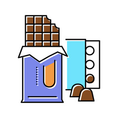 Wall Mural - chocolate product color icon vector illustration