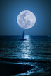 Segelboot im Mondschein, Vollmondnacht