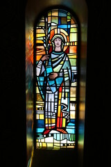 Canvas Print - stained glass window in church