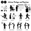 © leremy - Stick figure human people man action, feelings, and emotions icons starting with alphabet A. Abate, abduct, abide, abolish, abort, abortion, absorb, abscond, abstain, abuse physical verbal and accede.