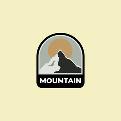 Wall Mural - mountain badge logo vector design