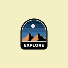 Wall Mural - mountains travel emblem logo vector design
