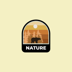 Wall Mural - outdoor adventure badge logo vector design