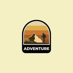 Poster - Adventure Badge logo vector Design illustration