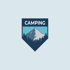 Wall Mural - camping badge logo icon vector design