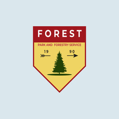 Wall Mural - forest emblem logo icon vector design