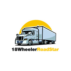 Wall Mural - 18 Wheeler road star ready made logo template. Best for trucking and freight related industry logo