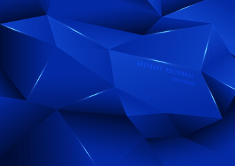 Wall Mural - abstract tech blue polygonal hexagon pattern design of prism artwork. design for clear decorative di