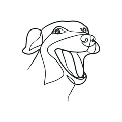 Wall Mural - Continuous line drawing style of dog head. Dog head one line drawing minimalist design