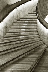 Poster - Interior view of modern spiral staircase. Contemporary architecture abstract background