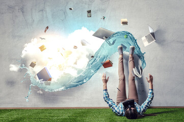 Wall Mural - World of books concept . Mixed media