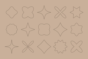 Wall Mural - abstract geometric elements and shapes in minimal liner style. vector monoline forms
