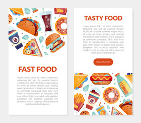 Poster - Fresh Fast Food and Drink Banner Vector Template