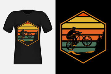 Wall Mural - Mountain Biking Vintage Retro T-Shirt Design