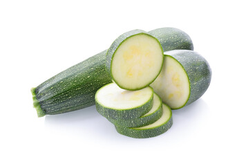 fresh green zucchini isolated on white background