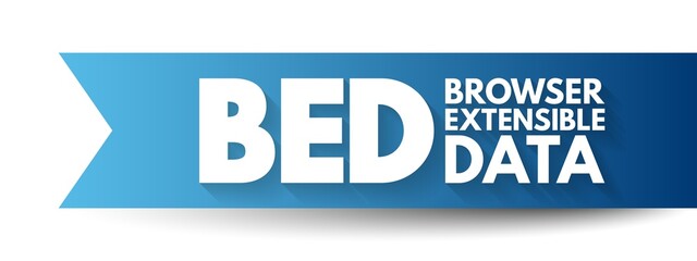 Poster - BED Browser Extensible Data - text file format used to store genomic regions as coordinates and associated annotations, acronym text concept background