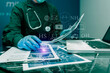 © SOMKID - Medicine doctor and hologram modern virtual screen interface icons, Medical technology and futuristic concept.