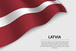 Wave flag of Latvia on white background. Banner or ribbon vector template