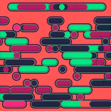 Pattern of colored geometric shapes. Abstract 3d rendering background. Decoration element digital illustration