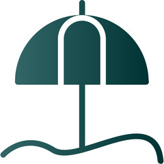 Sticker - Umbrella Beach Icon