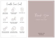 Candle Care Card Instruction