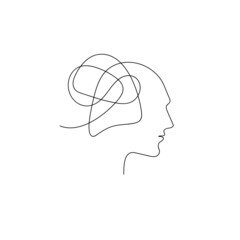 Hand drawn profile of man