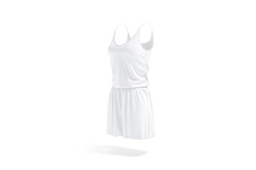 Sticker - Blank white women romper mockup, side view