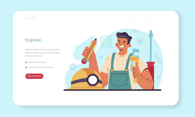 Poster - Engineer web banner or landing page. Technology specialist. Professional
