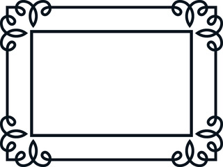 Wall Mural - Vector border frame. Background or album page. Simple rectangular horizontal billboard, card, plaque, signboard, sticker or label 