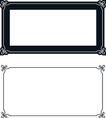 Wall Mural - Vector border frame. Background or album page. Simple rectangular horizontal billboard, card, plaque, signboard, sticker or label 