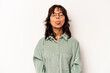 © Asier - Young hispanic woman isolated on white background funny and friendly sticking out tongue.