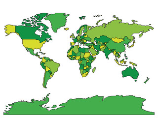 Sticker - Simplified smooth border World map