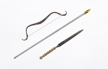 Set Of Medieval Weapons On A White Background