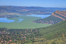 Hartbeespoort Dam Surrounded By Urban Area,  Magaliesberg Mountain, North West Province, South Africa
