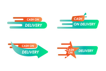 Poster - Cash on delivery modern badge collection design