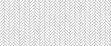 Herringbone Floor. Seamless Tile Pattern. Herring Bone Texture. Linear Cladding Surface. Ceramic Zigzag Print. Paving Banner. Scandinavian Subway Panel. Classic Tessellation Grid. Vector Illustration
