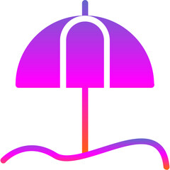 Canvas Print - Umbrella Beach Icon