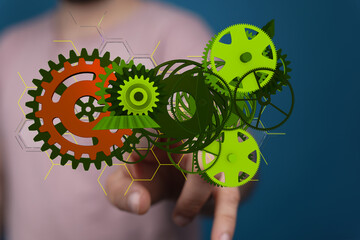 Poster - Eco manufacture abstract technology background.