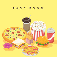 Canvas Print - fast food menu