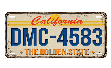 Wall Mural - An imitation of vintage California license plate