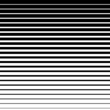 Horizontal Line Pattern. From Thin Line To Thick. Parallel Stripe. Black Streak On White Background. Straight Gradation Stripes. Abstract Geometric Patern. Faded Halftone Dynamic Backdrop. Vector