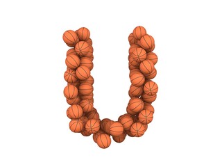 Fototapete - Basketball Themed Font  Letter U
