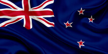 Waving National Flag Of New Zealand